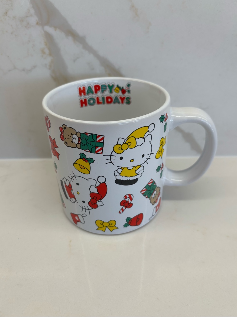 Sanrio Hello Kitty Christmas "Happy Holidays" in Red & Green Mug 16oz